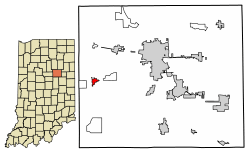 Location of Swayzee in Grant County, Indiana.