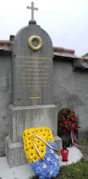 Grave of Jernej Kopitar at Navje park in Ljubljana, Slovenia