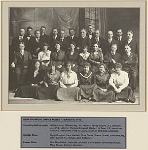 Group portrait of Dow Chemical Company office staff - DPLA - 865ef87f140af4b4fb0d491e59570614