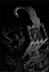 Gwaihir the Eagle rescues Gandalf from Orthanc by Alexander Korotich