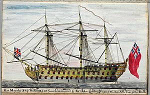 HMS Victory commanded by Sir John Lindsay 1778 (maritime journal of Robert Raymond) 092631