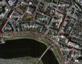 Harvard river houses historic district outlined and labeled