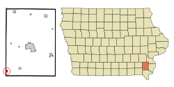 Location of Hillsboro, Iowa
