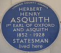 Herbert Henry Asquith 20 Cavendish Square blue plaque