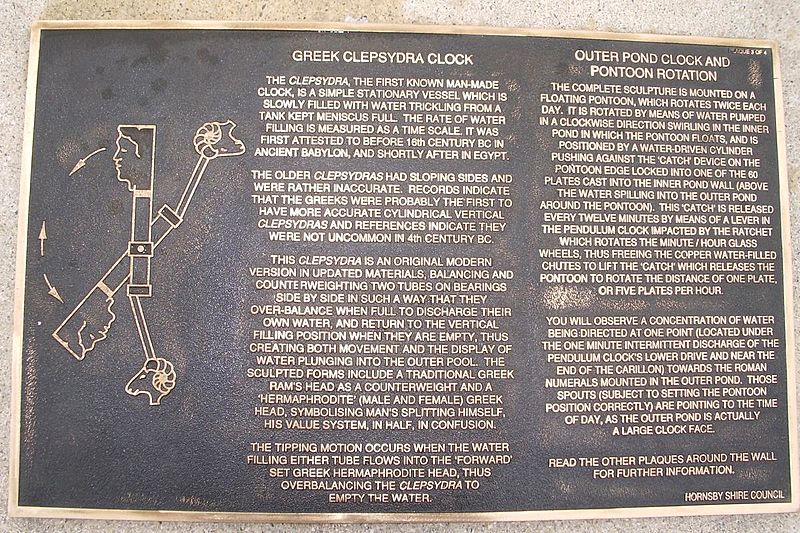 HornsbyWaterClock Plaque2