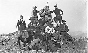 Hunting party at summit of mt san antonio 1890