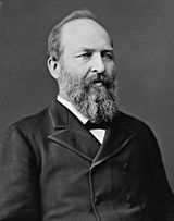 Black-and-white photographic portrait of James A. Garfield