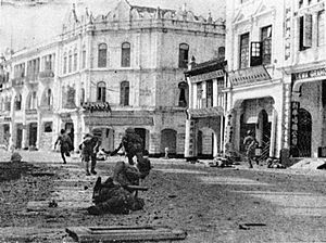 Japanese troops mopping up in Kuala Lumpur