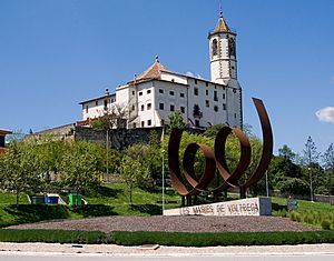 Santuari de la Gleva at entrance to Masies de Voltregà