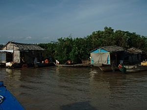 Living on the River outside Siem Reap Cambodia