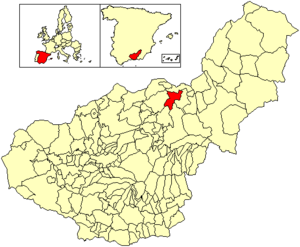 Location of Villanueva de las Torres