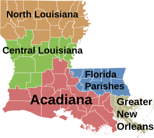Louisiana regions map