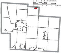 Location of Ashley in Delaware County