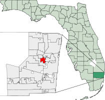 Location of Lauderdale Lakes in Broward County in State of Florida