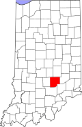 Bartholomew County's location in Indiana