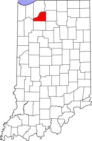 Map of Indiana highlighting Starke County