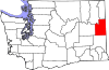 State map highlighting Spokane County