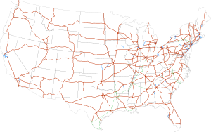 Map of current Interstates