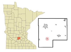 Location of Browntonwithin McLeod County, Minnesota