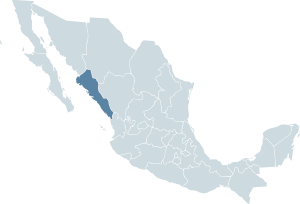 Location of Sinaloa within Mexico