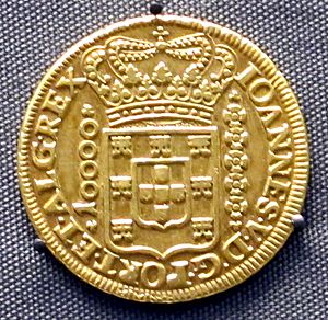 Minas geiras, moneta d'oro del brasile portoghese, xviii sec