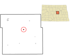 Location of Fessenden, North Dakota