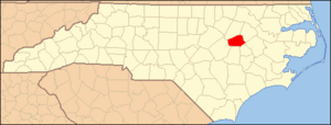 North Carolina Map Highlighting Wilson County