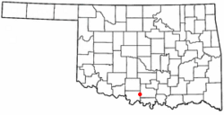 Location of Cornish, Oklahoma
