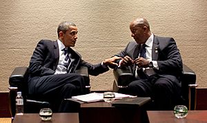 Obama and Ron Kirk meet