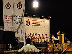 People's Action Party general election rally, Tampines Stadium, Singapore - 20110505-04