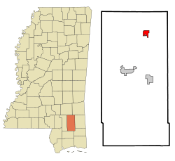 Location of Richton, Mississippi