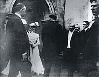 President McKinley Greeting Well-Wishers at a Reception in the Temple of Music. September 6, 1901 (minutes before he was shot)