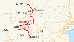 Reading Blue Mountain and Northern Railroad system map.svg