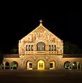 Stanford Memorial Church by night