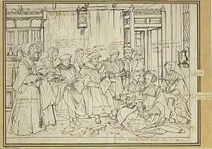 Study for portrait of the More family, by Hans Holbein the Younger