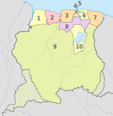 Districts of Suriname