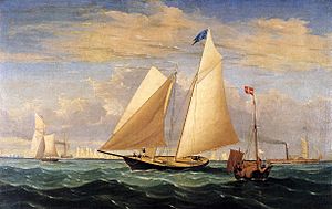 The Yacht 'America' Winning the International Race Fitz Hugh Lane 1851