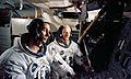 Two members of the Apollo 10 prime crew participate in simulation activity