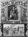 Val. Blatz's Milwaukee Lager Beer 1879