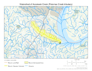 Watershed of Accokeek Creek (Potomac Creek tributary)