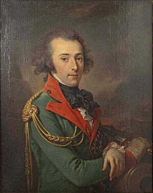 1791 Portrait of de Langeron in Russian Service with Society of the Cincinnati Eagle