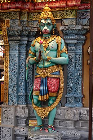 A Hanuman sculpture in Singapore