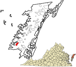 Accomack County Virginia incorporated and unincorporated areas Boston highlighted