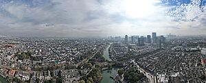 Aerial panorama of Suzhou and the Grand Canal that runs through it