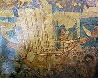 Ajanta Cave 2 three-mast sailship