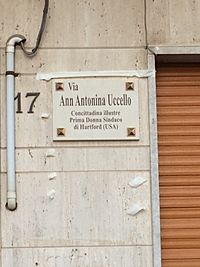 Ann Uccello Street sign Italy