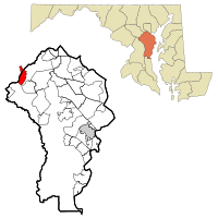 Location of Jessup, Maryland in Anne Arundel County