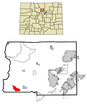 Location of the Eldora CDP in Boulder County, Colorado.