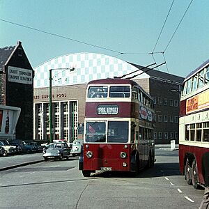 Cardiff trolleybus 258 at Wood Street, Cardiff-geograph-6436525-by-Alan-Murray-Rust