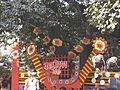 Celebration stage of 1st day, Spring (Pohela Falgun) at Faculty of Fine arts, University of Dhaka, 13 February, 2014